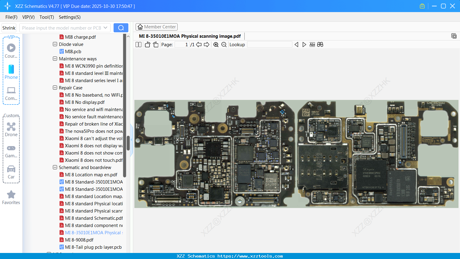Xiaomi MI 8-35010E1MOA Physical Scanning Image